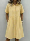 The Meadow Breeze Gingham Shirt Dress