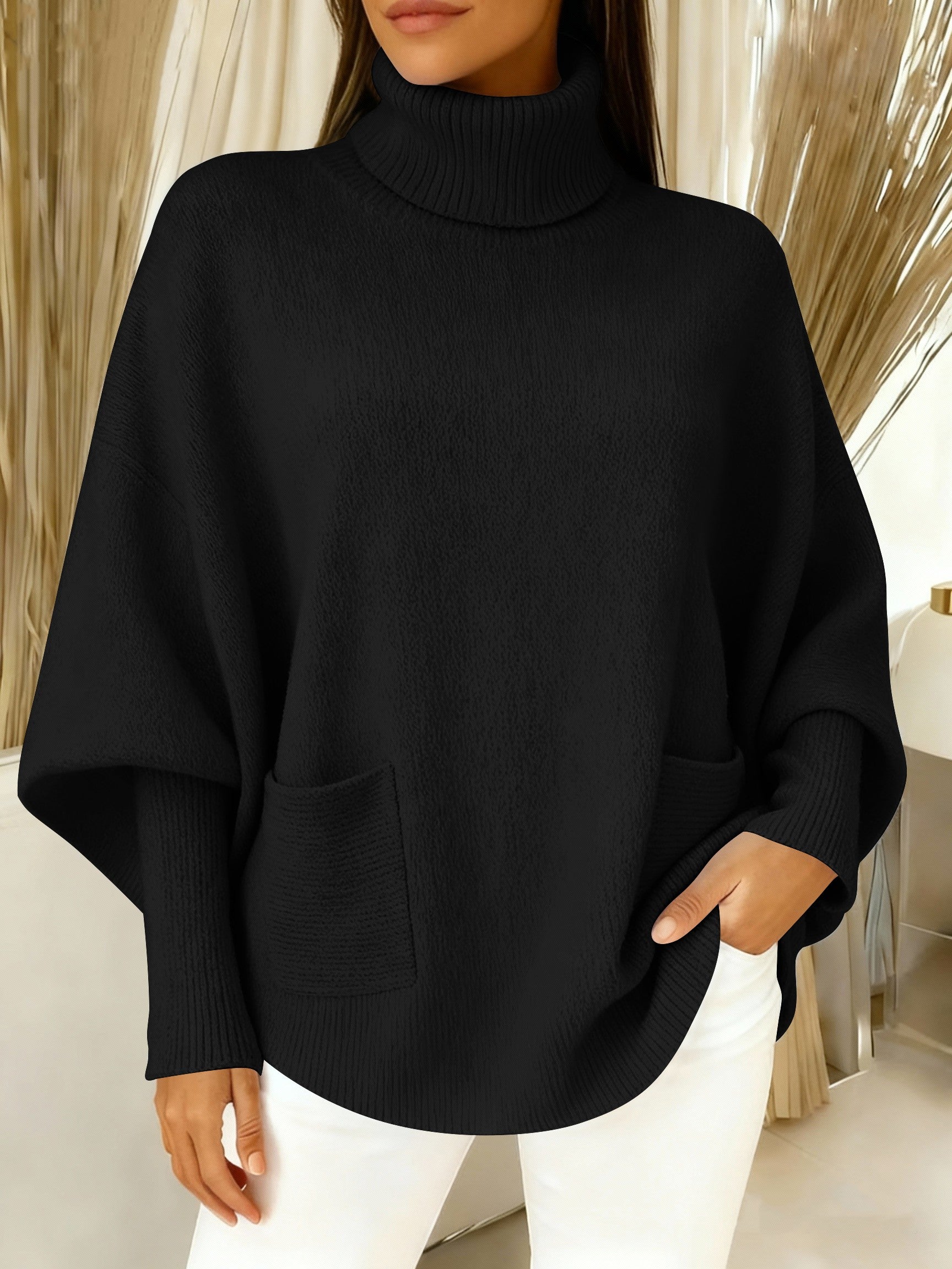 🎄 New Arrivals🔥 Women's Fashionable Casual Solid-Color High-Neck Sweater