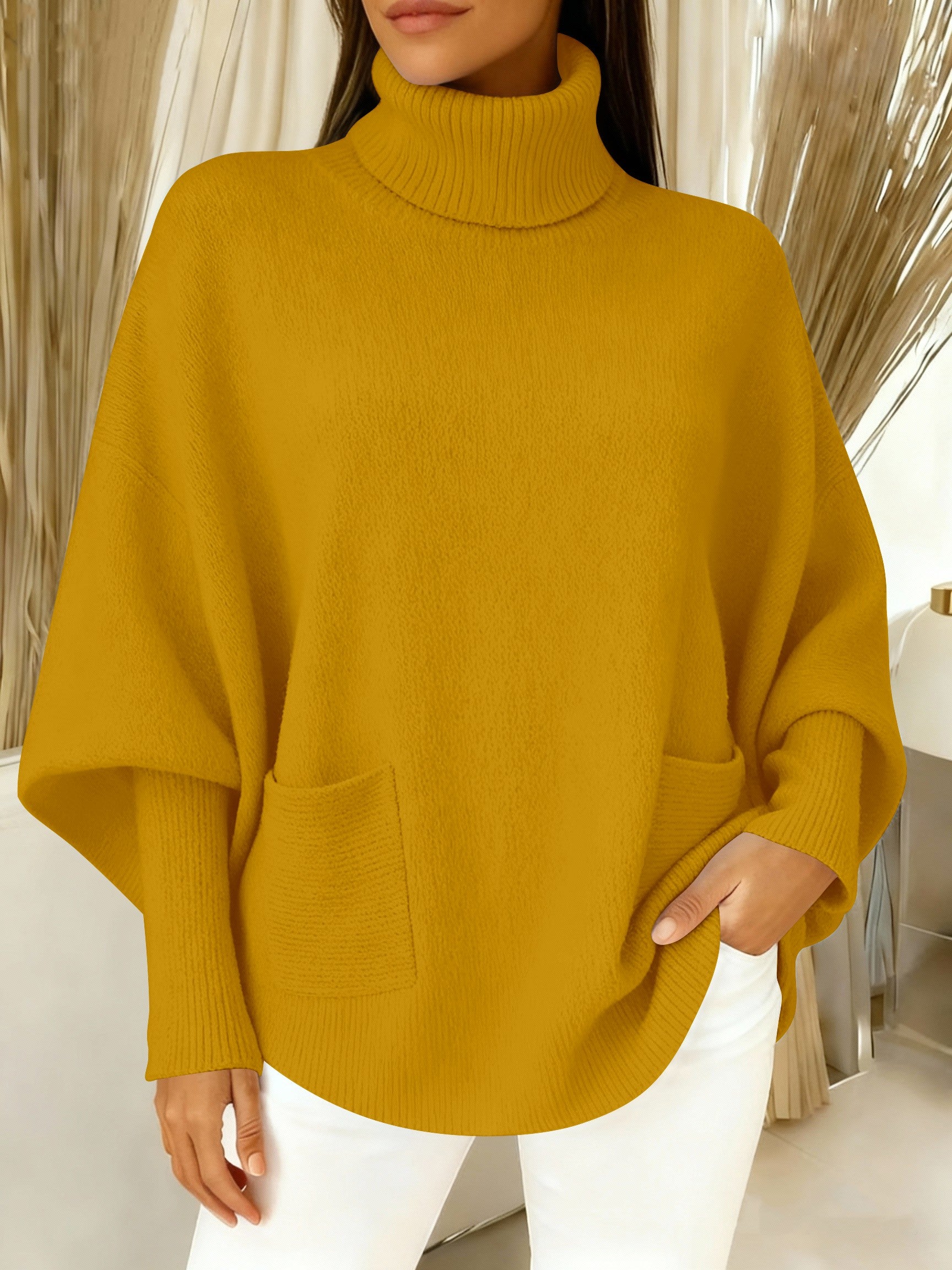 🎄 New Arrivals🔥 Women's Fashionable Casual Solid-Color High-Neck Sweater