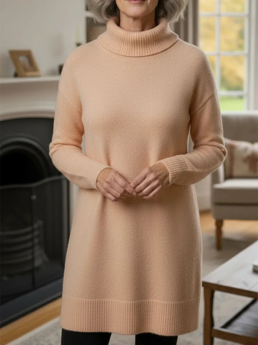 New Arrivals🔥 Women's Elegant Cowl Neck Soft Knit Long Sleeve Tunic Top - Relaxed Fit Fall Winter Pullover