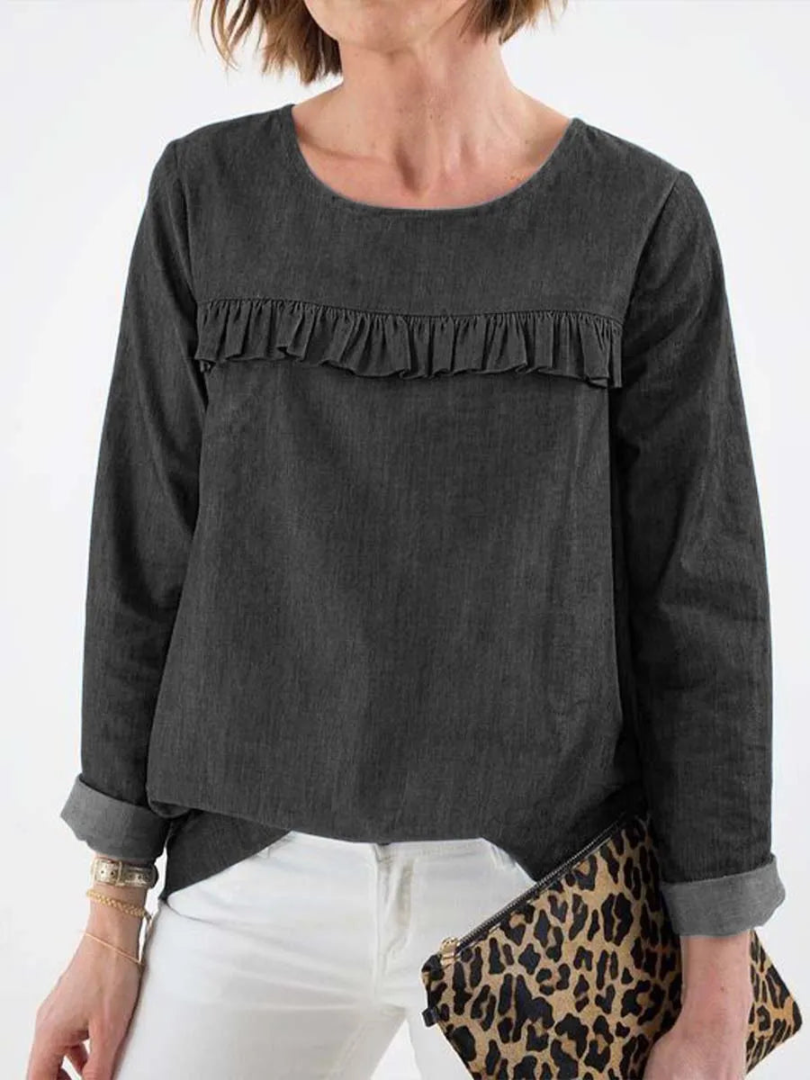 New Arrivals🔥 Women's Round Neck Denim Top
