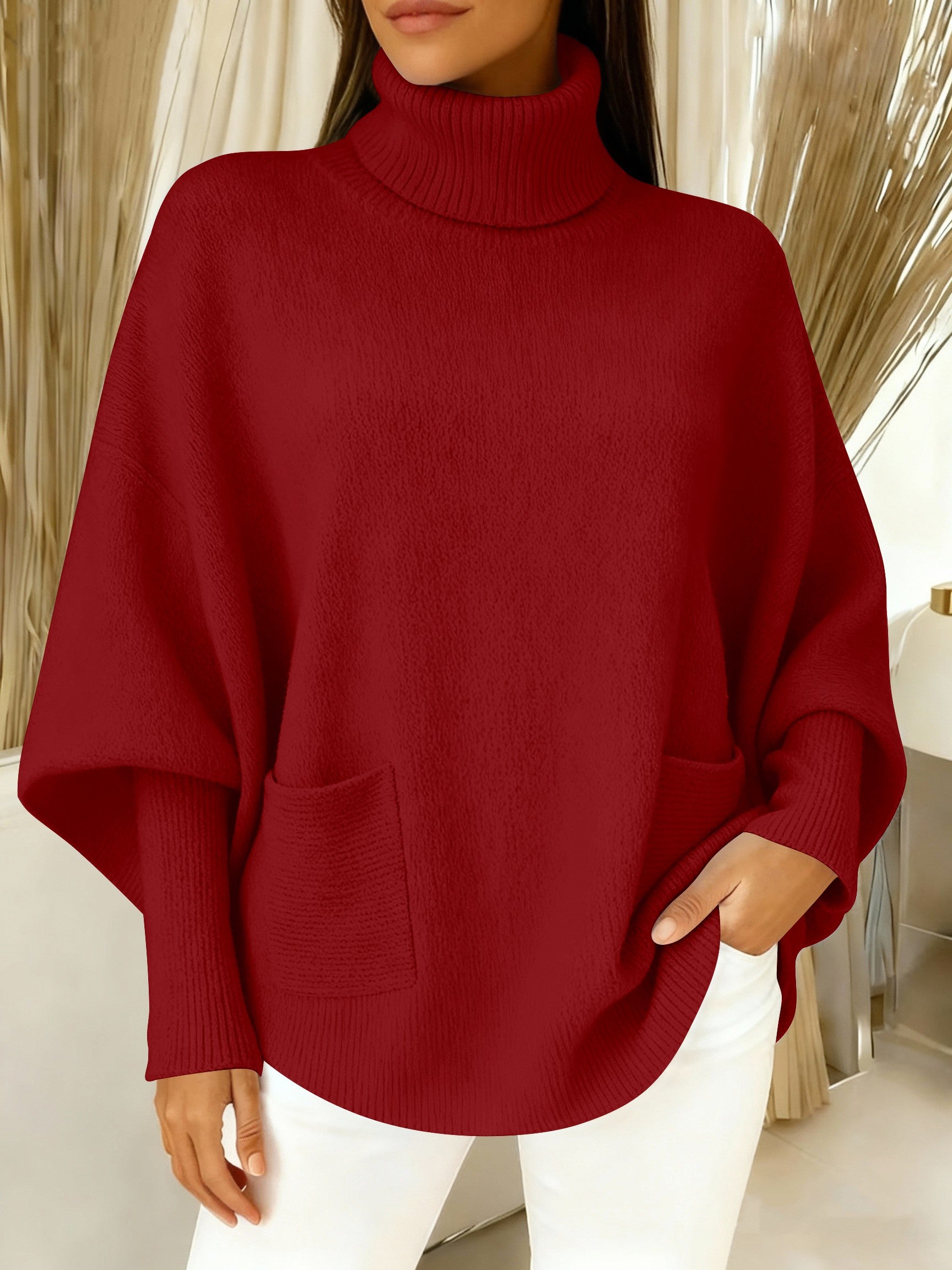 🎄 New Arrivals🔥 Women's Fashionable Casual Solid-Color High-Neck Sweater