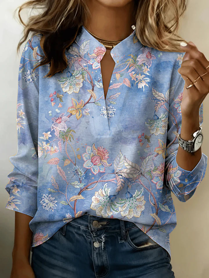 🔥 LIMITED TIME OFFER – 60% OFF TODAY ONLY  Minimalist V-neck Cotton Shirt Print Top