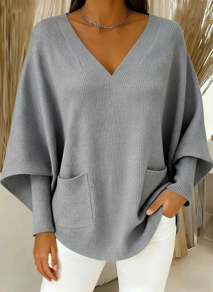 CLEARANCE SALE🔥 Women's Casual Solid Color V-Neck Sweater