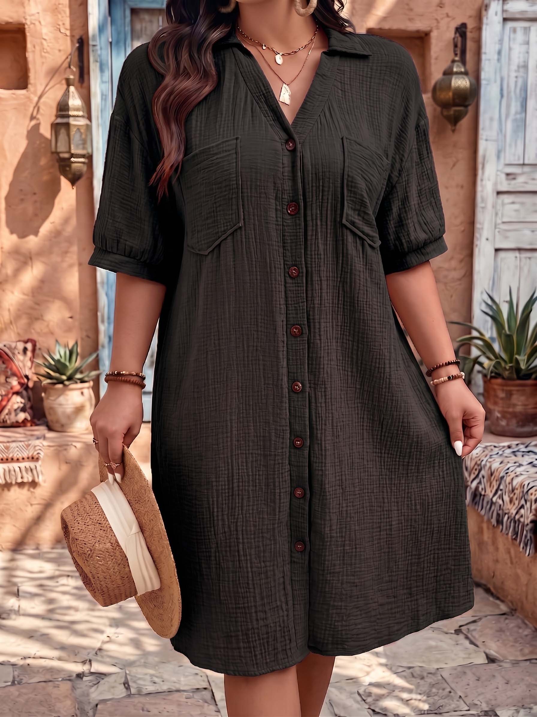 Breezy Cotton Shirt Dress
