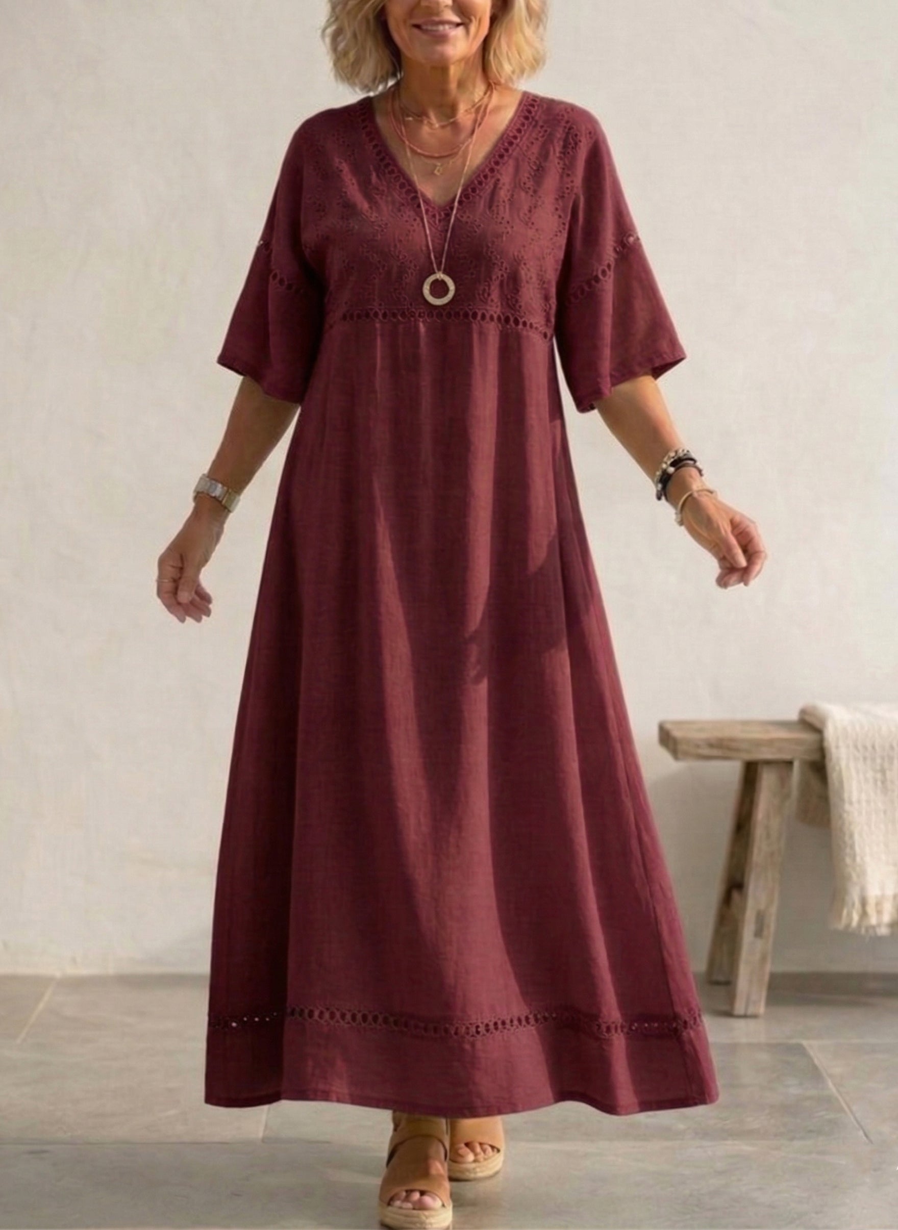 New Arrivals🔥 Women’s Cotton-Linen Print Dress