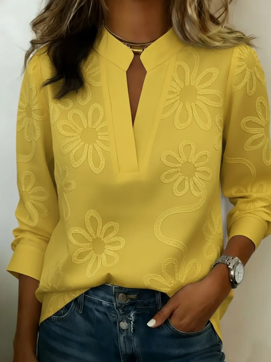 🔥 LIMITED TIME OFFER – 60% OFF TODAY ONLY  Minimalist V-neck Cotton Shirt Print Top