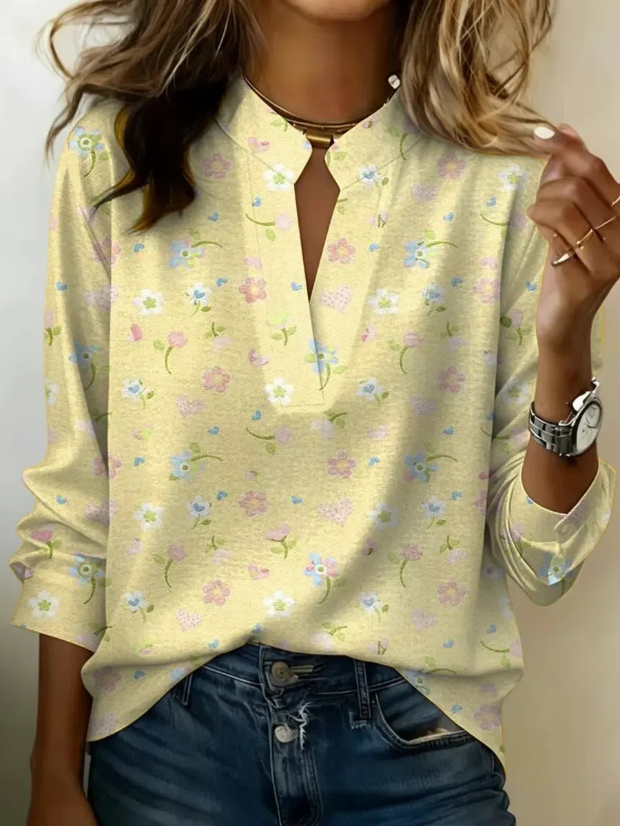 🔥 LIMITED TIME OFFER – 60% OFF TODAY ONLY  Minimalist V-neck Cotton Shirt Print Top