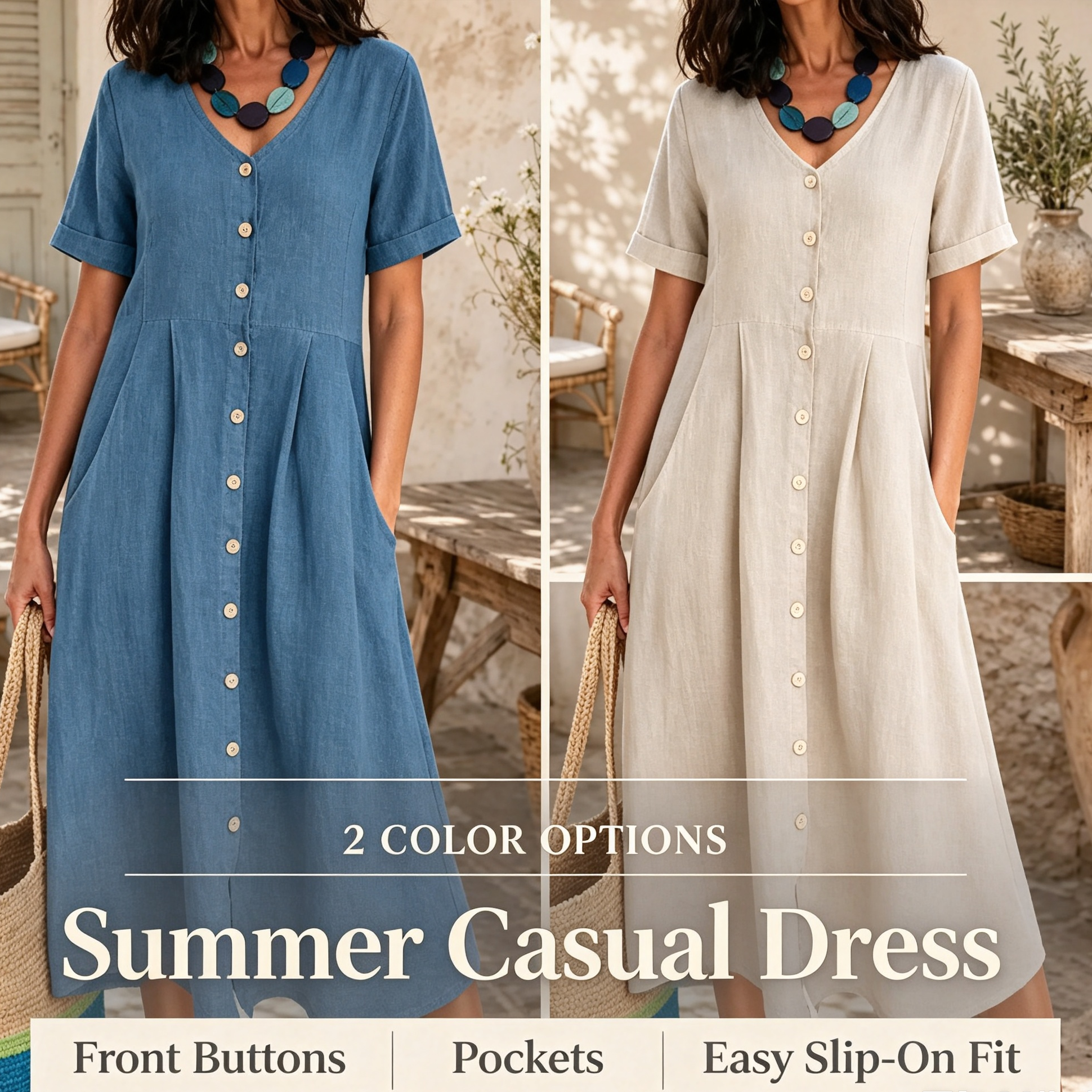 ⏰SUMMER FINAL SALE⚡ 50% off ⚡The Linen Dress American Women Love to Wear All Summer