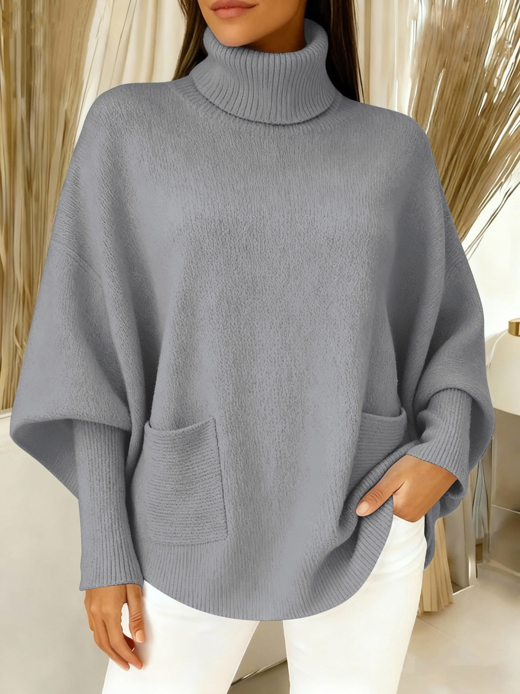 🎄 New Arrivals🔥 Women's Fashionable Casual Solid-Color High-Neck Sweater