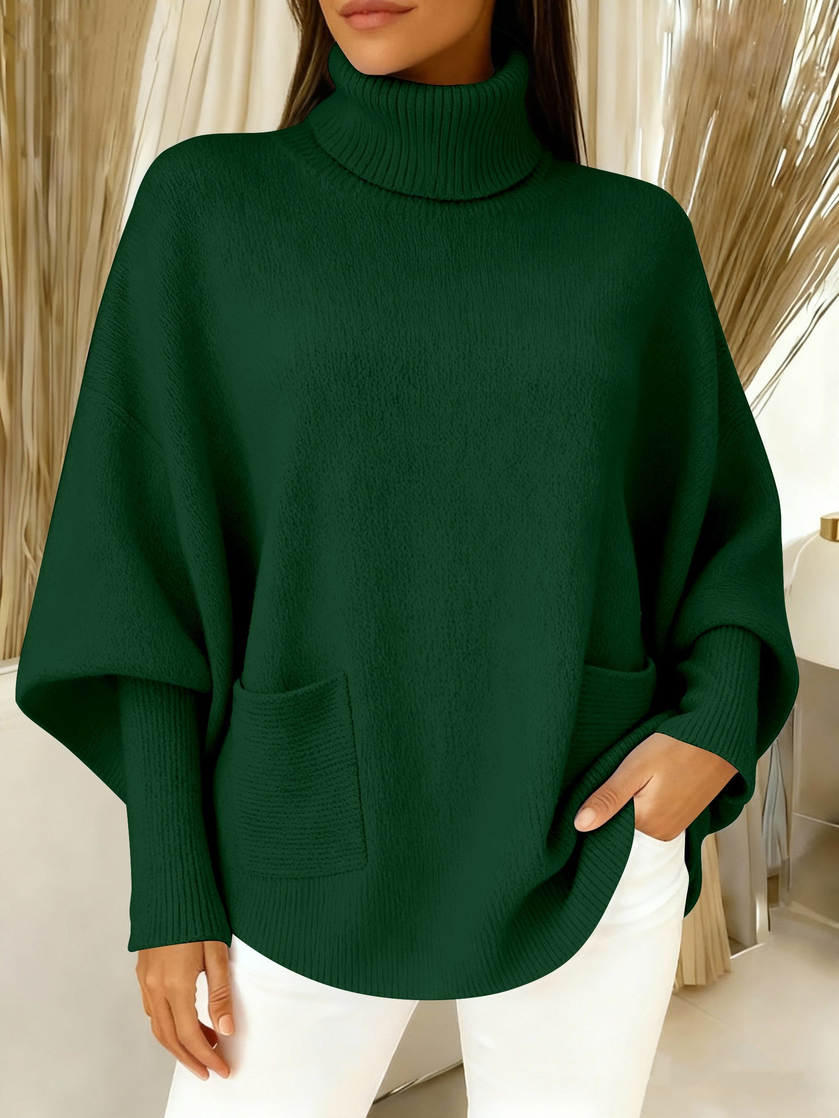 🎄 New Arrivals🔥 Women's Fashionable Casual Solid-Color High-Neck Sweater