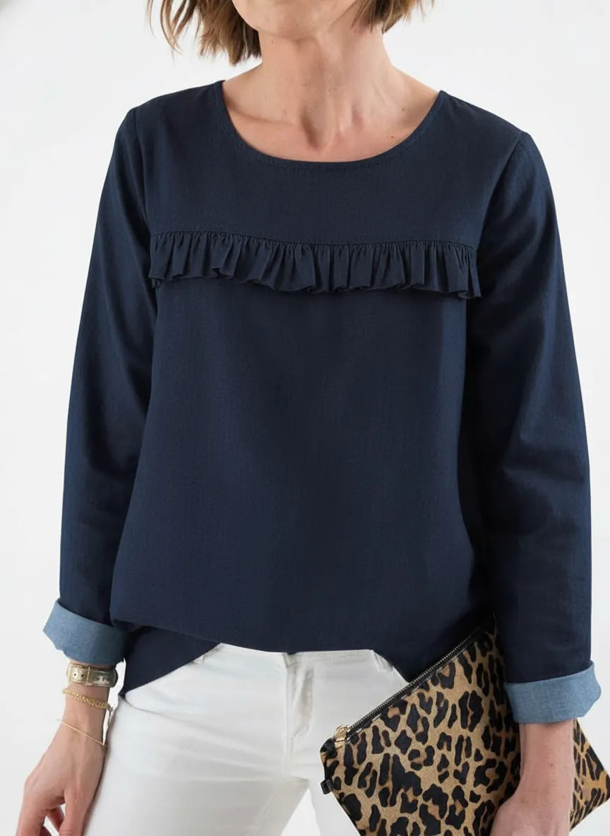 New Arrivals🔥 Women's Round Neck Denim Top