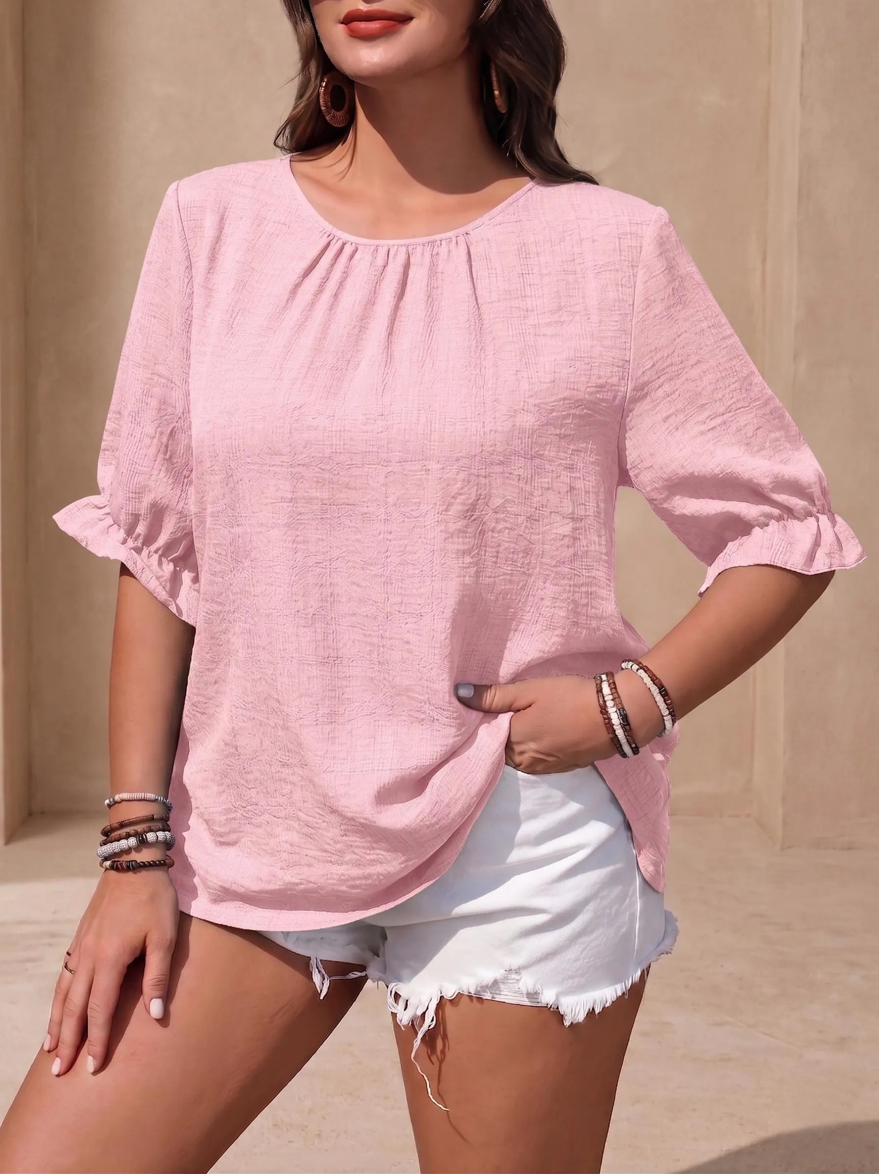 The "Breathe-Easy" Crinkle Linen Blouse