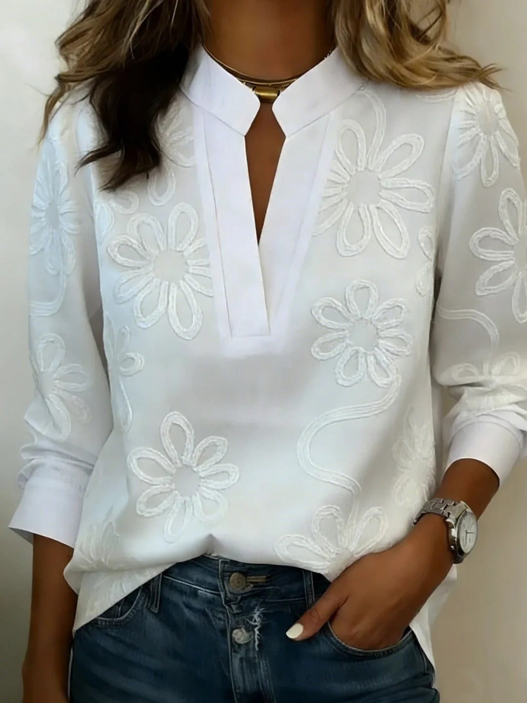 🔥 LIMITED TIME OFFER – 60% OFF TODAY ONLY  Minimalist V-neck Cotton Shirt Print Top